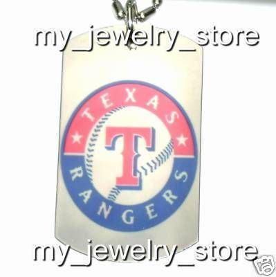 TEXAS RANGERS ★ Dog Tag Necklace Charm MLB ♥ BASEBALL  