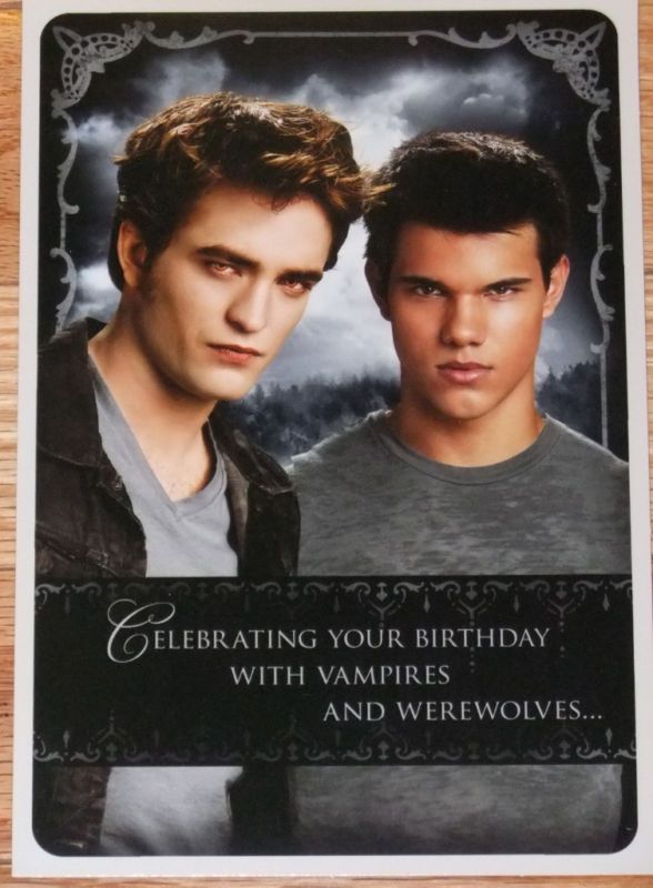 NEW TWILIGHT ECLIPSE HAPPY BIRTHDAY CARD EDWARD JACOB  