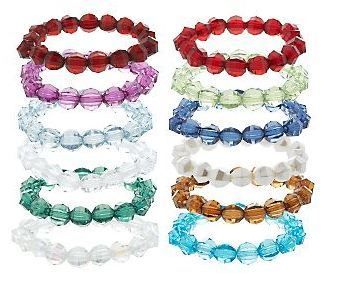 Birthstone Beaded Bracelets Set of 12 by Garold Miller  