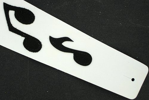 SRV Music Notes Leather Guitar Strap 3.5 Wide White  