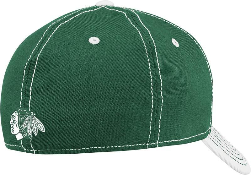 Chicago Blackhawks M060Z Green St. Patricks Day Clover Flex Cap Hat 