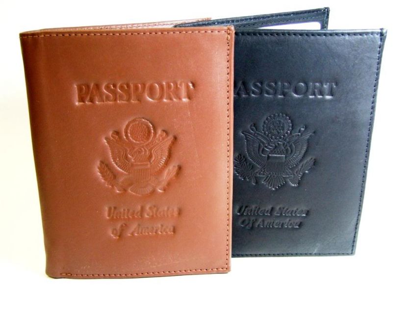 REAL LEATHER U.S. PASSPORT ORGANIZER CREDIT CARD WALLET  