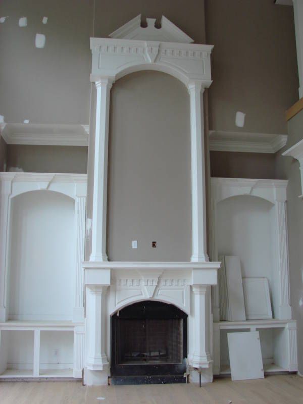 Fireplace Surround Double Mantel & Bookshelves Eagle  