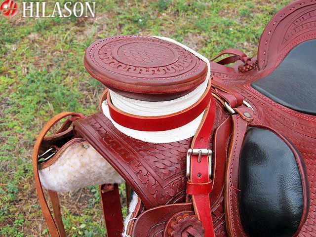 WD665 HILASON BIG KING WESTERN WADE RANCH ROPING SADDLE 16  