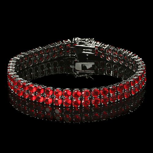 featuring a 8 2 row 4mm red cz cubic zirconia diamond blackout hip hop 