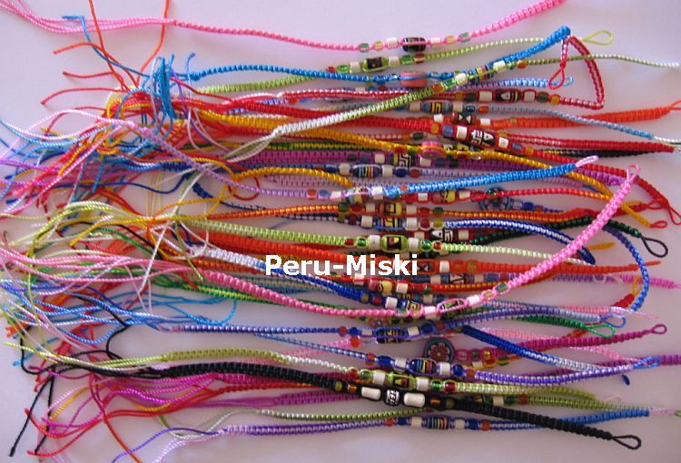 10 PULSERAS DE LA AMISTAD, EN HILO MACRAME, de PERU  