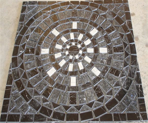   PEARL GRANITE MOSAIC MEDALLION DECO WALL FLOOR MARBLE DESIGN BCKSPLASH