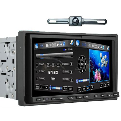   GPS NAV PIP Double Din 7Car DVD Player Ipod Bluetooth TV Radio+Camera