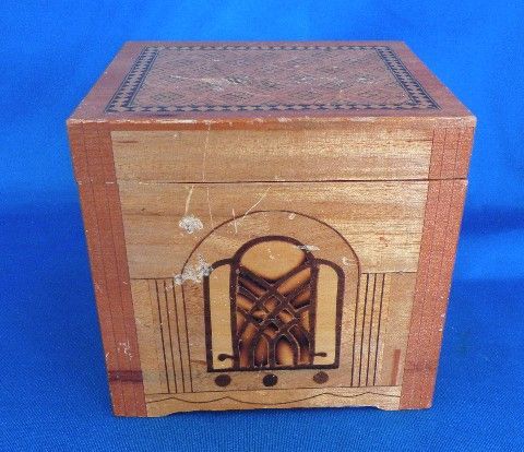 Vintage Japan Inlaid Mechanical Cigarette Dispenser Box  