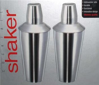   STAINLESS STEEL COCKTAIL SHAKER SET Mixer Bar Drink Set of 2  