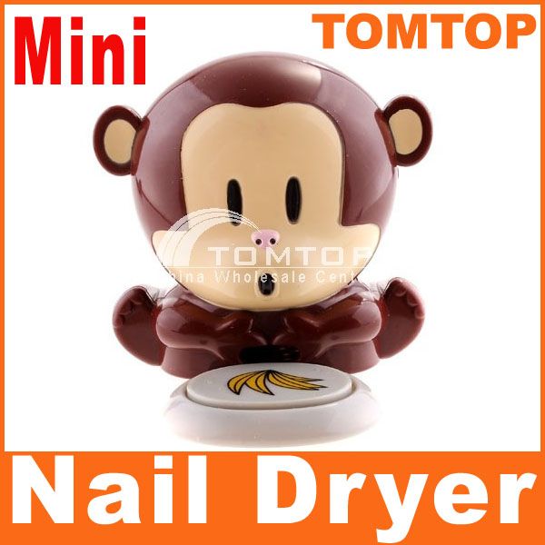 Cute Monkey Hand Nail Art Tips Polish Dryer Blower Manicure  