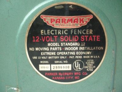 PARMAK ELECTRIC FENCER FENCE CHARGER HORSE COW GOAT GARDEN ANIMAL 