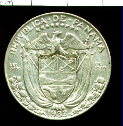 1933 Panama 1/2 Balboa      XF  