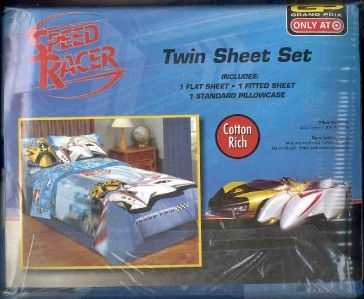 Go Go SPEED RACER Grand Prix Race Car TWIN Sheet Set _ NIP  