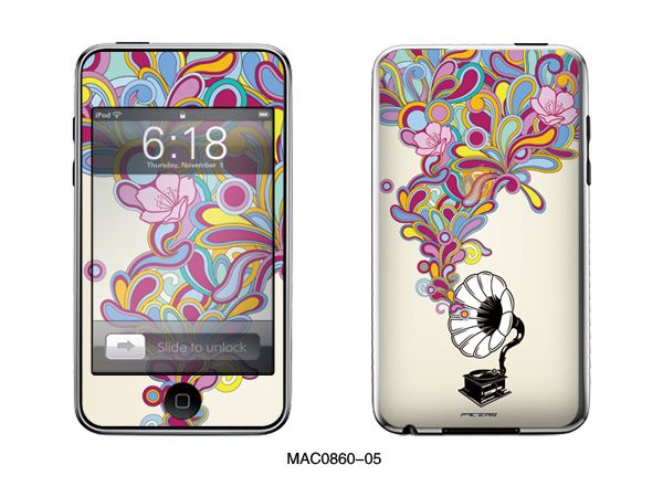 Flame Flower Sticker Skin Cover for iPod touch 3 3G 3rd  