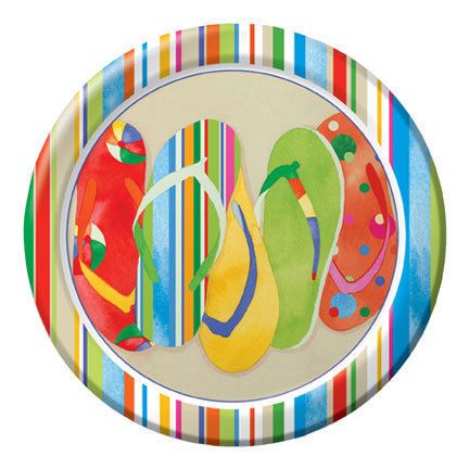 Flip Flop Beach Luau Party BANQUET DINNER PAPER PLATES  