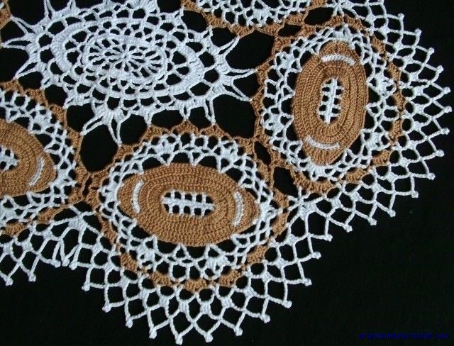 NEW HANDMADE FOOTBALL DOILY, AN ORIGINAL DESIGN  