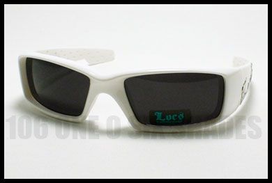 WHITE Mens Gangster Sunglasses Cholo Style LOCS Biker  