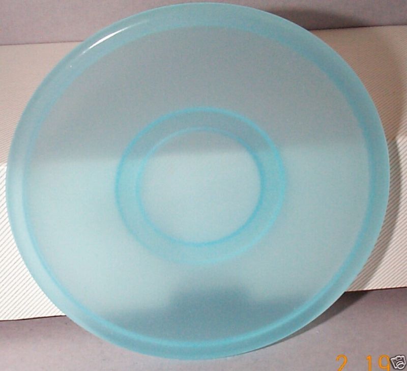 CHILDS CHILDRENS TOY GLASS PLATE  BLUE HOUZE OPALINE  