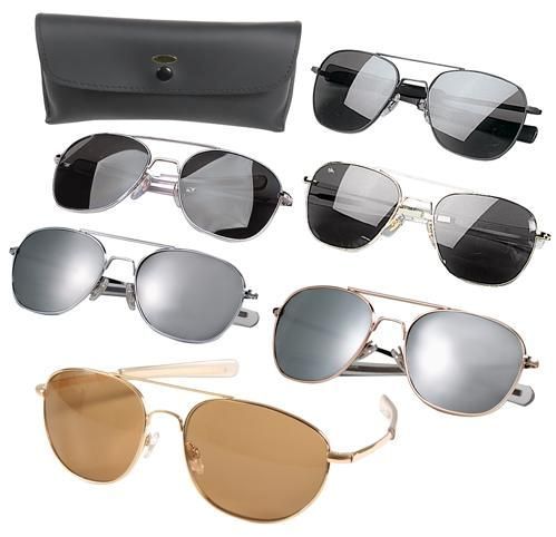 NEW G.I. TYPE PILOTS AVIATOR SUNGLASSES W/ CASE 6 DIFF  