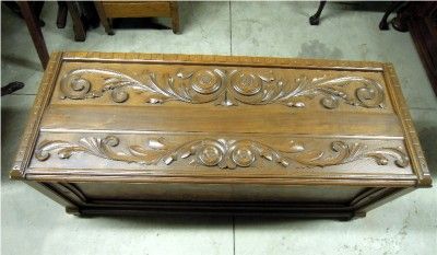 HOPE CHEST TRUNK, LARGE, WOODEN, HAND CARVED * SALE PRICED *  