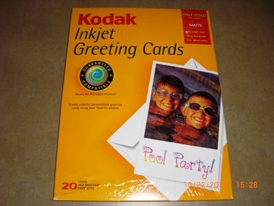 Kodak Inkjet Greeting Cards & Envelopes 20 Per Pack NIB  