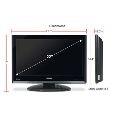 TOSHIBA 22AV600U 22 LCD TV TFT ATSC NTSC 169 HDTV New  