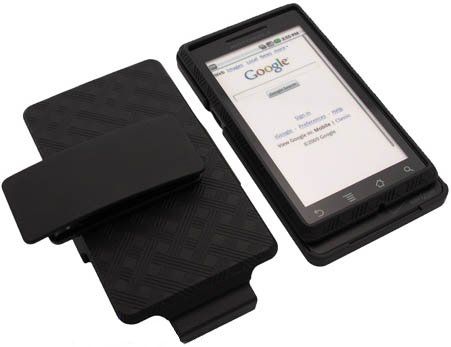 BLACK CASE + BELT CLIP HOLSTER FOR MOTOROLA DROID A855  