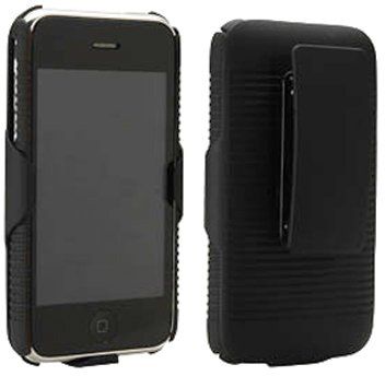   RUBBERIZED HARD CASE + BELT CLIP HOLSTER FOR APPLE iPHONE 3G 3GS PHONE