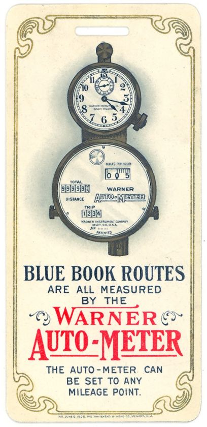 C1905 WARNER AUTO METER Advertising Celluloid BOOKMARK  