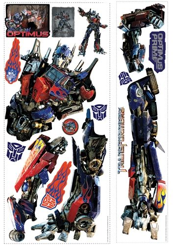 TRANSFORMERS 3 OPTIMUS PRIME STICKERS Muraux 1 Mètre  