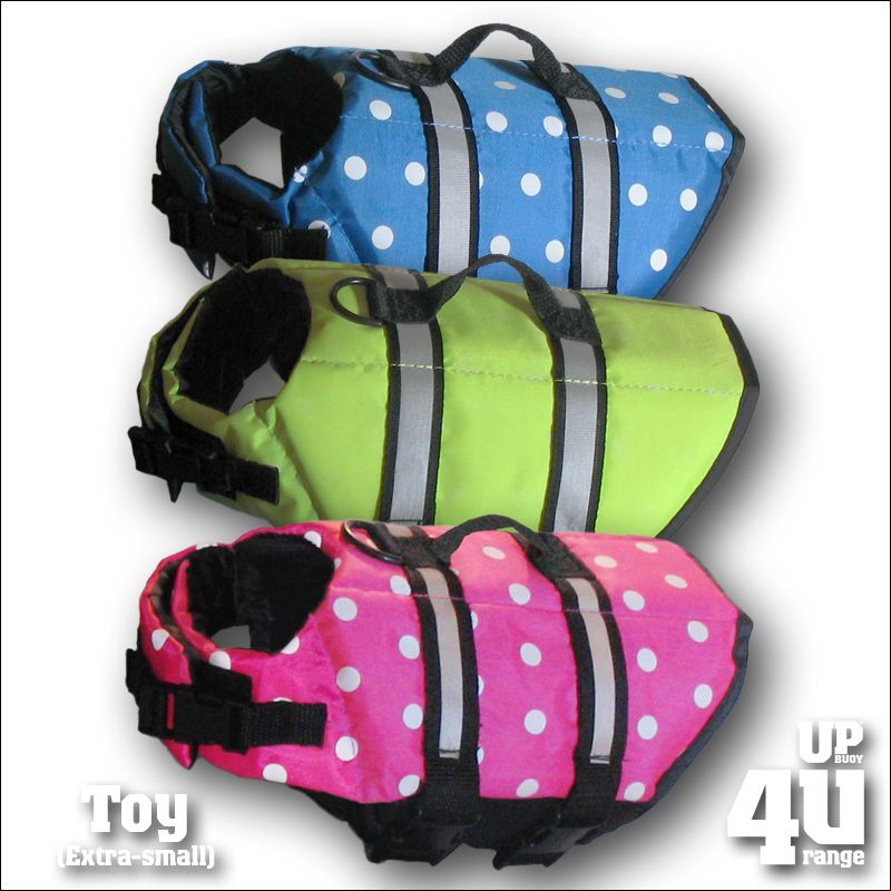 Toy POLKA DOT / dotless dog life jacket +cat lifejacket  