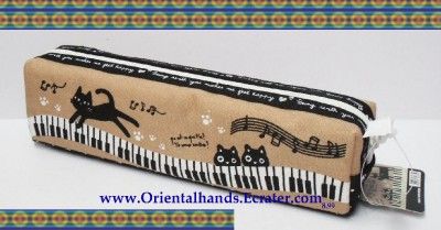 Bonjour Cat My Cat Love Music School Supply Pencil Case  