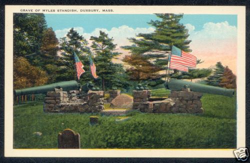 DUXBURY MASSACHUSETTS Myles Standish Grave MA POSTCARD  