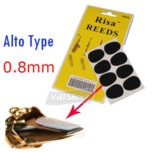 8pcs Alto Saxophone Mouthpiece Patches Pads Cushions 0.8mm Black