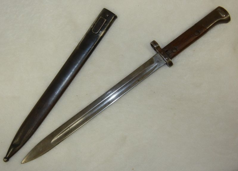   Pre WW2 VINTAGE CZECH Made VZ23 LONG BAYONET & METAL SCABBARD  