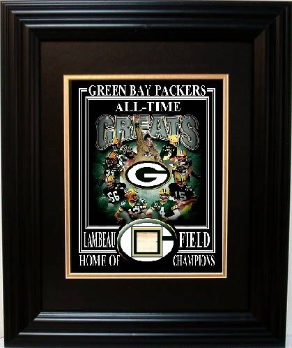 AARON RODGERS LOMBARDI STARR PACKER GREATS PHOTO FRAMED W/ LAMBEAU 