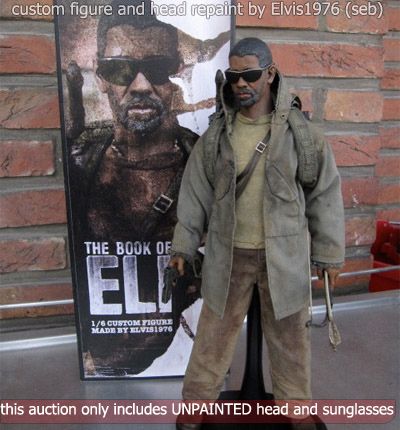   CUSTOM Denzel Washington BOOK OF ELI head sculpt + sunglasses  