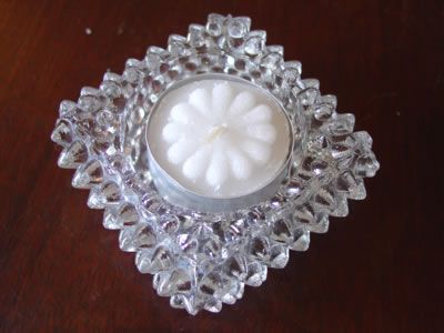 Vintage Hobnail Square Ashtray Candle Voltive Holder  