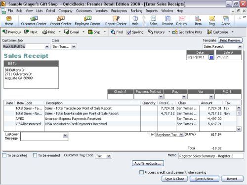 Send your sales directly into QuickBooks Post your data to Sales 