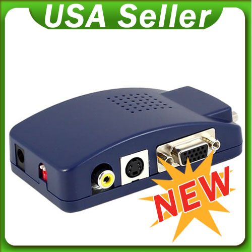 PC VGA to TV RCA S Video Converter Adapter Switch Box  