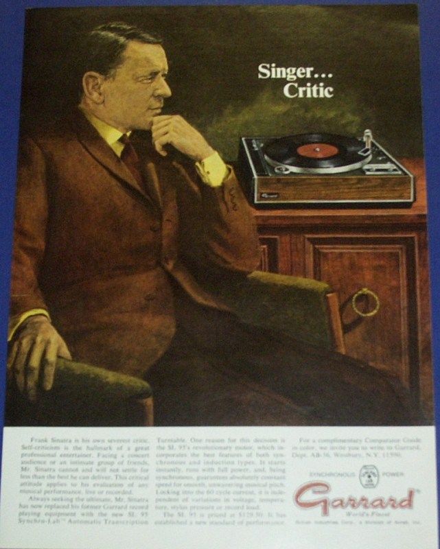 1968 GARRARD RECORD PLAYERFRANK SINATRA AD DECO ART  