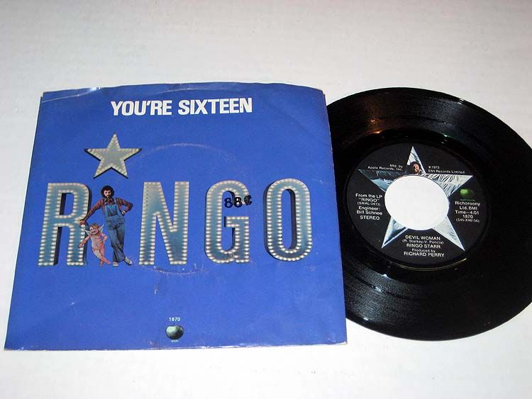 45RPM W/PIC SLEEVE Ringo Starr YOURE 16 Apple VG++/NM   