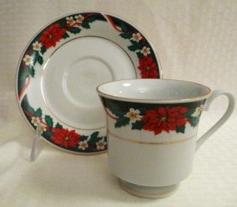 Tienshan Deck The Halls Verge CUP & SAUCER SET XMAS  