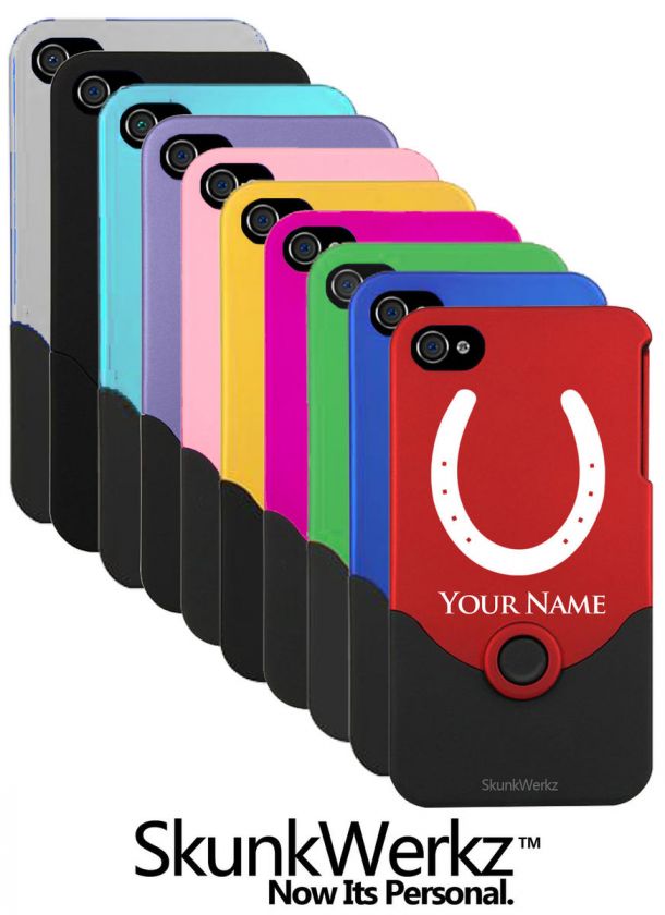   Laser Engraved iPhone 4 4S Case/Cover   HORSESHOE   HORSE SHOE  