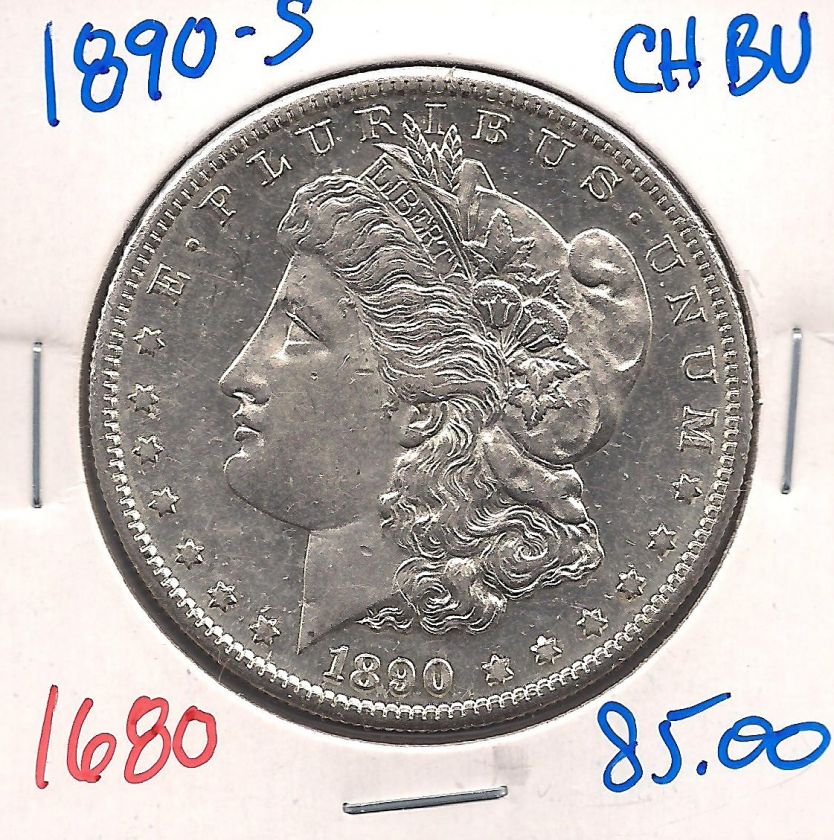 1890 S Morgan Silver Dollar Choice BU #1680+  