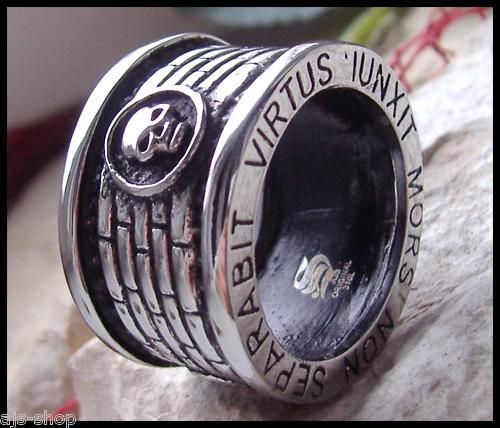 AJS © MASONIC SKULL RING PYRAMID MASON MEMENTO MORI  B1  