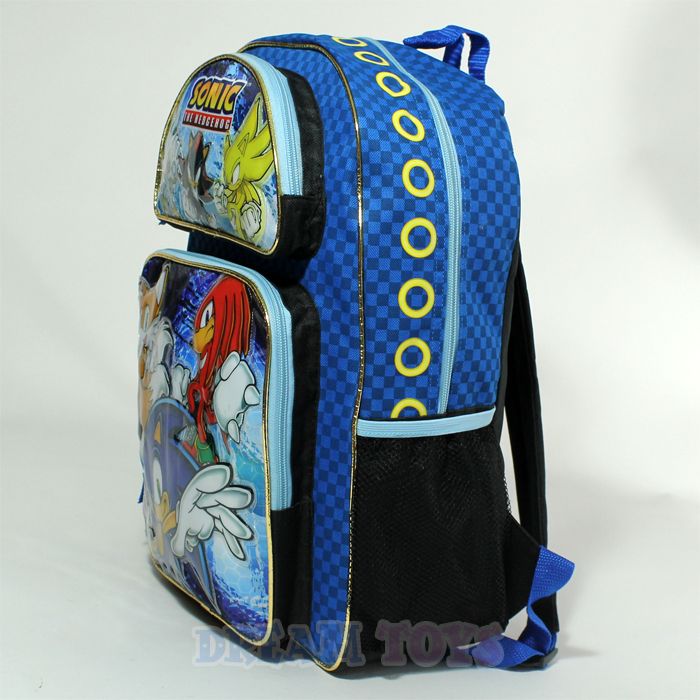 16 Sega Sonic the Hedgehog Backpack   School Book Bag (Large 