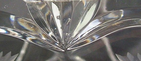 Crystal Basket Candy Dish Fruit Motif Made in Poland  