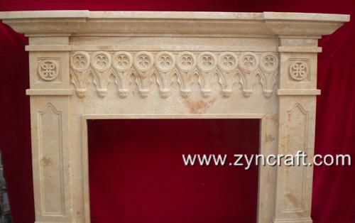 Gothic Marble Fireplace Mantelpiece sculpture surround  